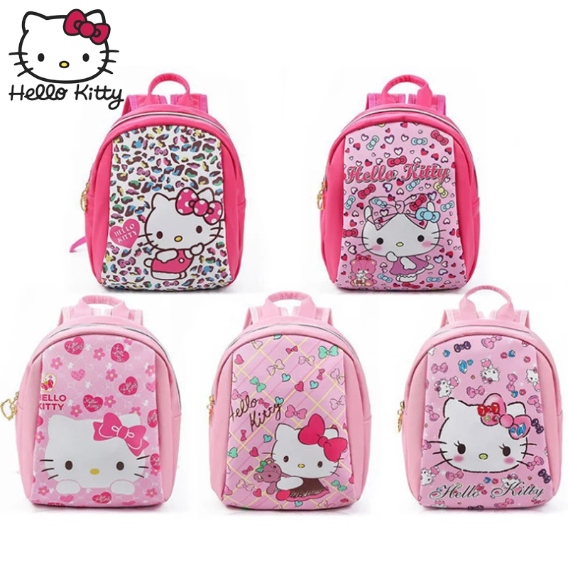 Милый плюшевый рюкзак с рисунком Hello Kitty розовый детский 3D кота школьный для