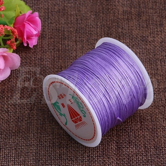 Light Purple 1 рулон 0,8 мм 45 м нейлоновый китайский браслет макраме плетеный шнур нить - Цвет: Light Purple