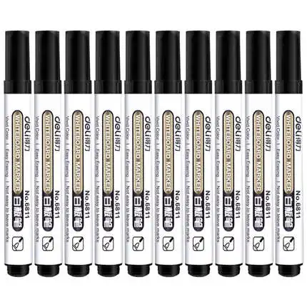 Black-10pcs 10 шт./кор. для кулинарно-деликатесной продукции 6811 доски Доска для письма маркерами ручка и плавность линий легко стирать цвет: черный, Синий Красный 3 вида цветов - Цвет: Black-10pcs
