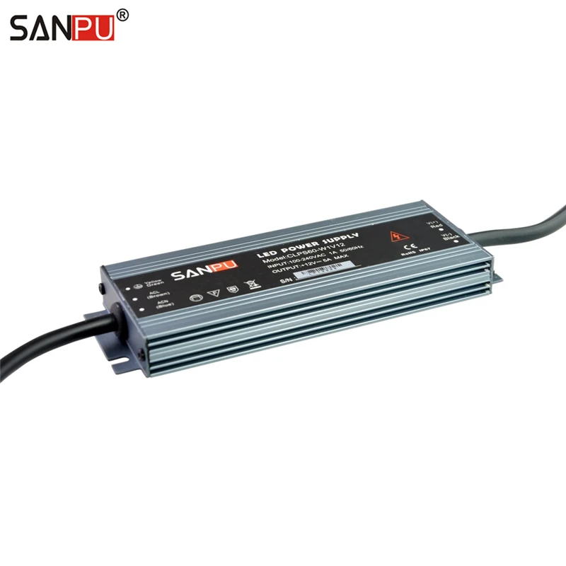 SANPU 12V источник питания 60W 5A IP67 Водонепроницаемый 110V 220V AC к DC трансформатор
