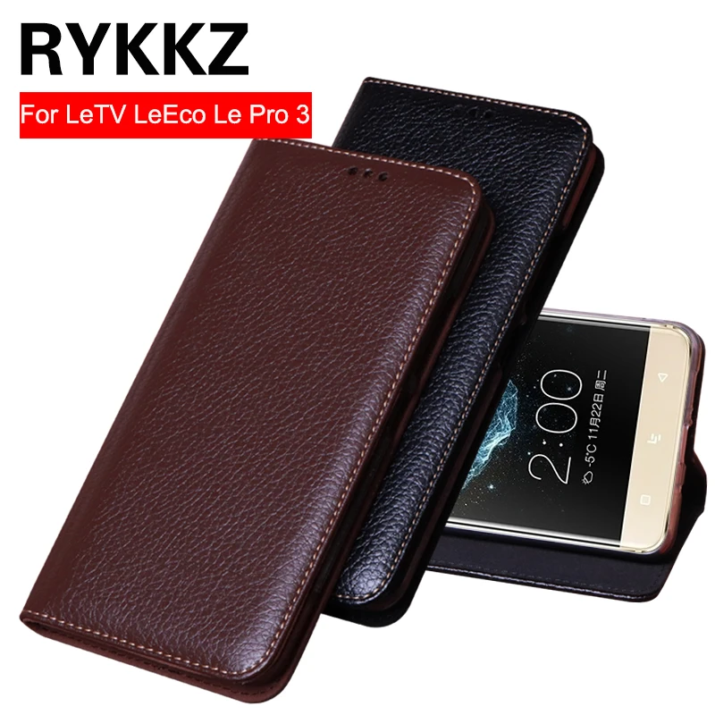 

RYKKZ Luxury Leather Flip Cover For LeTV LeEco Le Pro 3 Mobil Phone Case Leather Protective Case shell Mobile Phone Holster