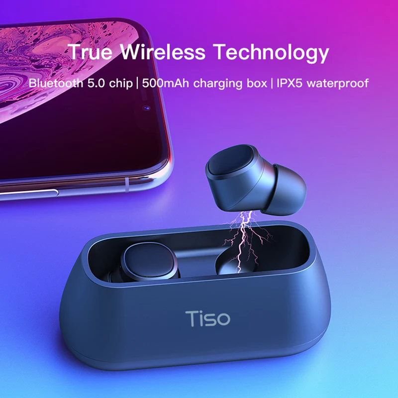 Tiso i4 Bluetooth 5 0 наушники TWS true беспроводной стерео 3D спортивные IPX5 Водонепроницаемая