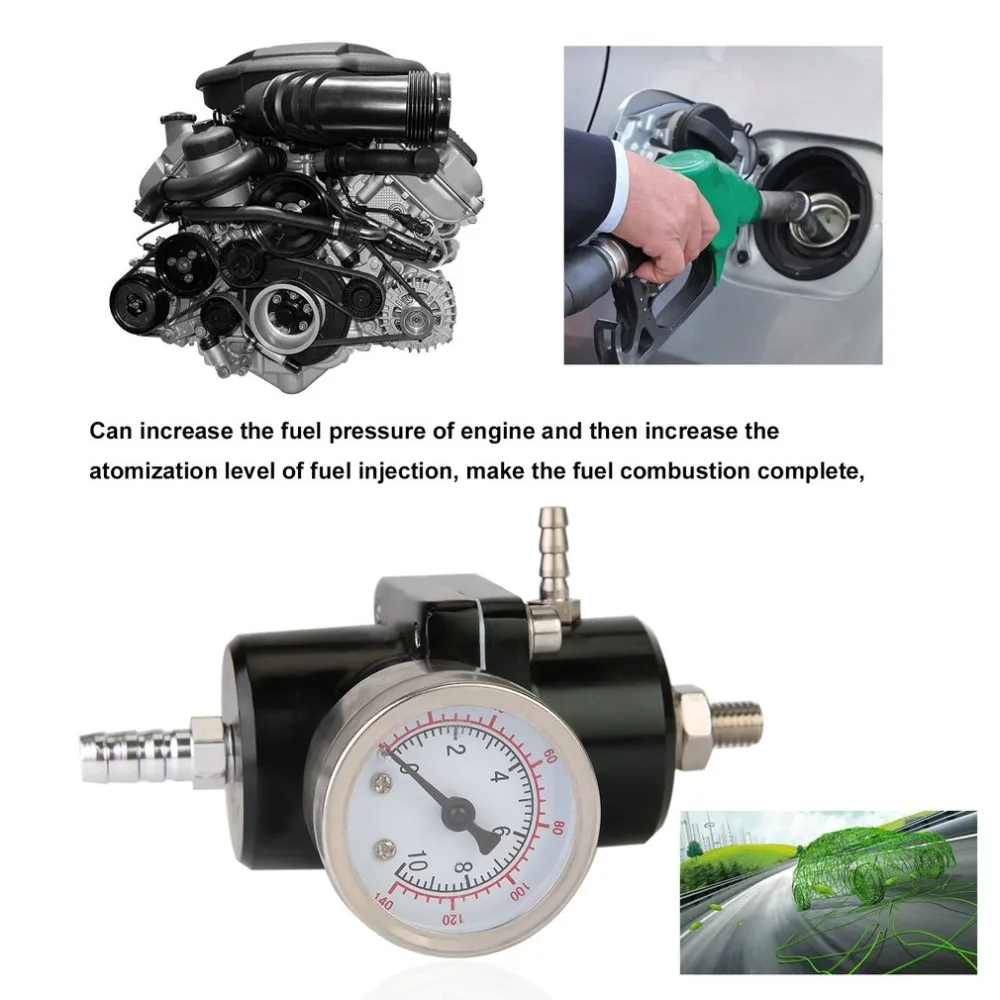 0-140 PSI Универсальный регулятор давления топлива с регулируемым манометром, комплект шланга, профессиональный регулятор давления масла