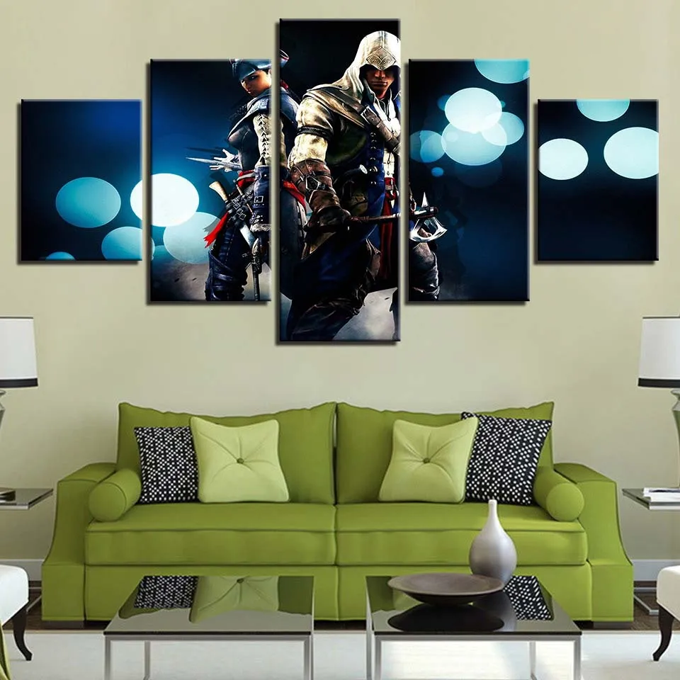Картины на холсте Assassins Creed Connor многократные военные настенные художественные