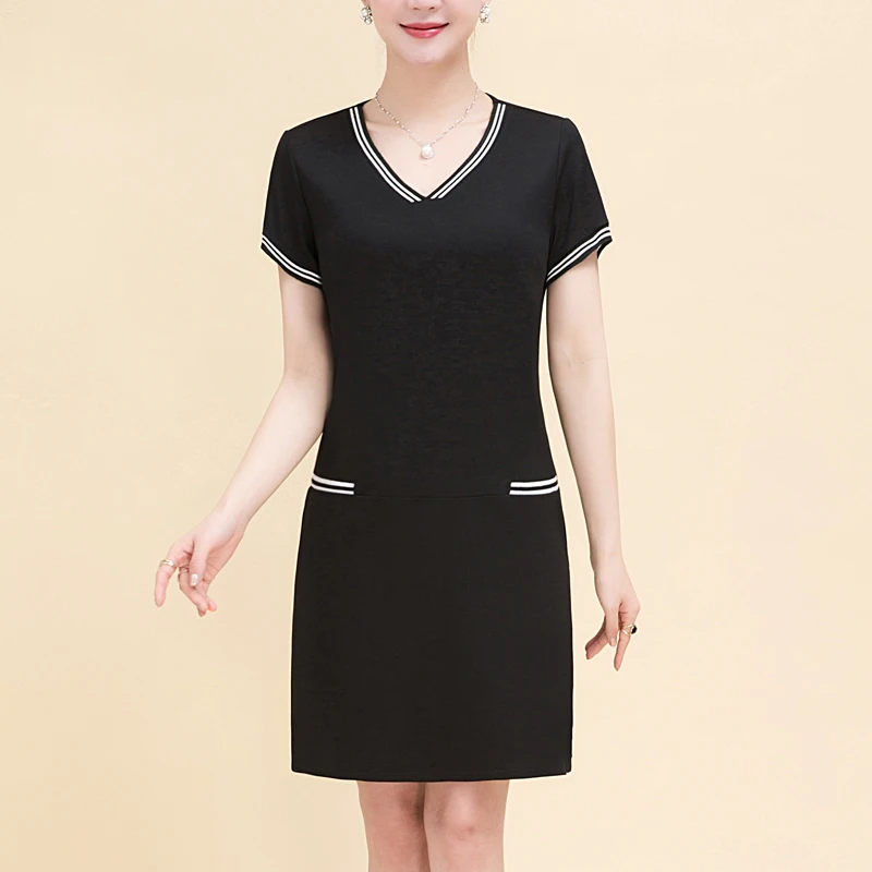 Casual wear women's Republic of Korea fashion dress in the Burgundy stripe decoration Dress Size Dress#723 | Женская одежда