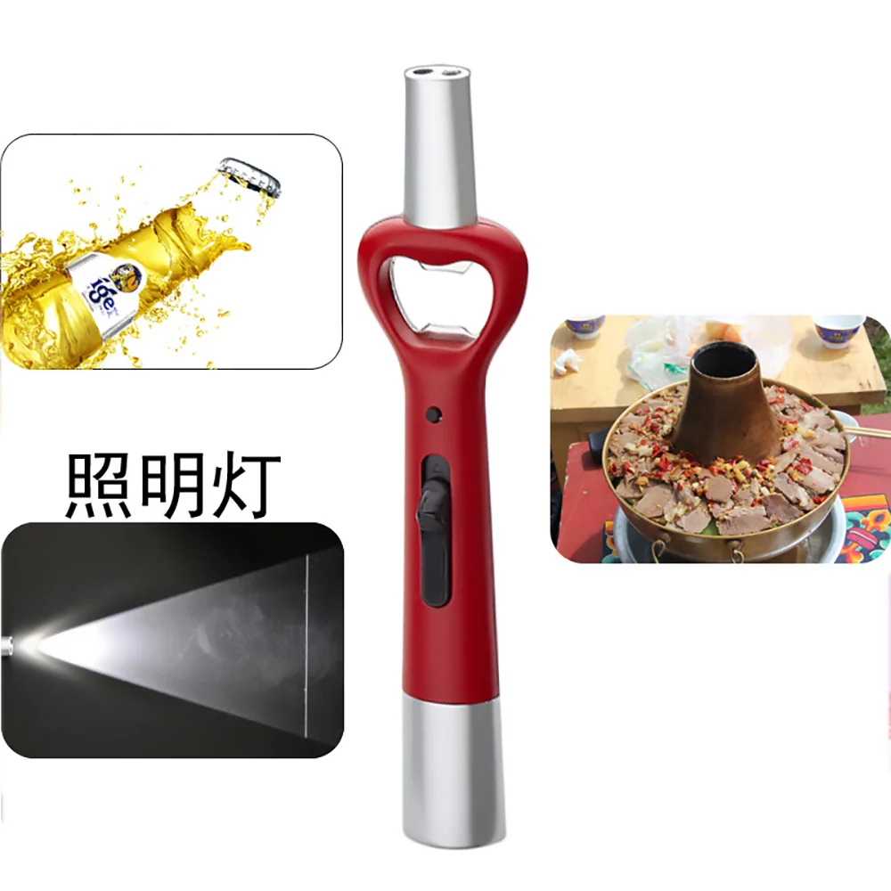 30pcs 3 in 1 Butane Gas Lighter Metal Kitchen Stove Igniter with LDE Lighting Bottle Opener Function for Outdoor Survival | Дом и сад