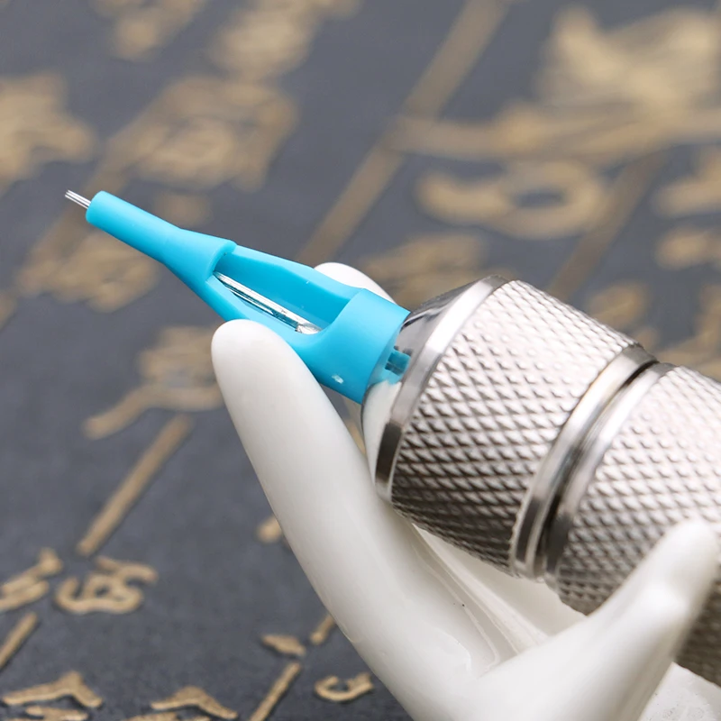 Синие наконечники 50 шт пластиковые одноразовые для тату колпачок обычной иглы