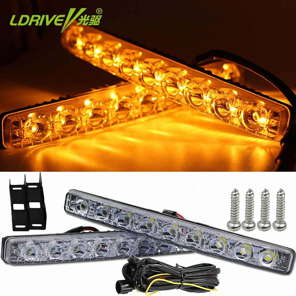 

Светодиодный 9 светодиодный DRL Вождения Габаритные огни полосы автомобиля рабочие фары DRL Дневной свет 12V Автомобильная Противо-Туманная ос...