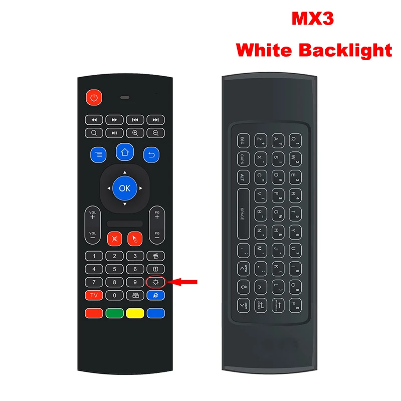 Fly air mouse MX3 pro с подсветкой и голосовым микрофоном 2,4G Беспроводная мини-клавиатура с ИК-обучением Расширенный пульт дистанционного управления pk w1