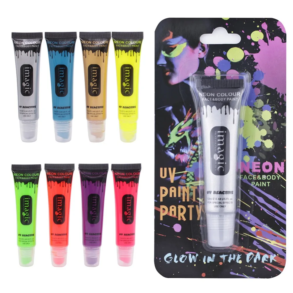 IMAGIC Хэллоуин мерцание макияж UV реактивный быстро Исчезающие тату временные Run