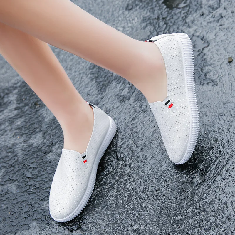 2018 г. маленькие белые туфли новые летние женские дышащие повседневные кроссовки