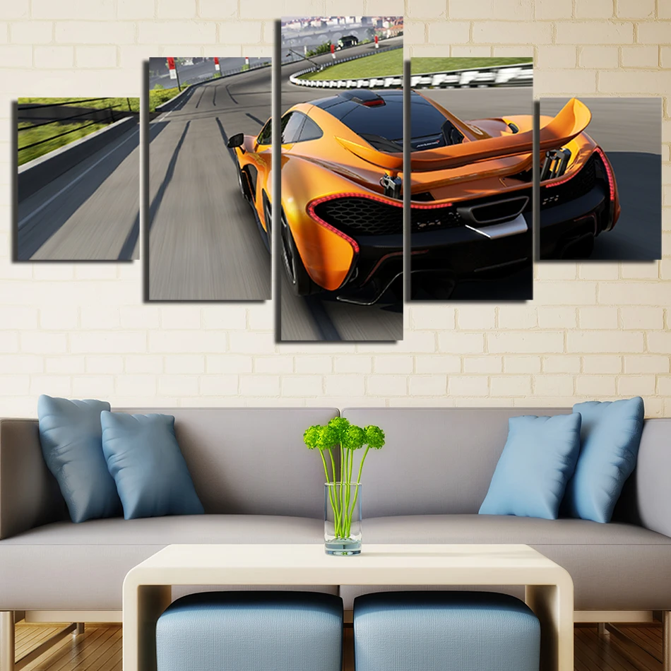 Unframed Wall Art Холст Современная Живопись Спортивный Автомобиль Гонки Печатных Pictures