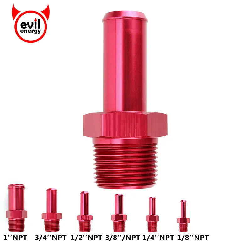 Алюминиевые наконечники для шлангов evil energy красные 1/8 1/4 3/8 1/2 3/4 1 NPT|aluminum fittings|aluminum