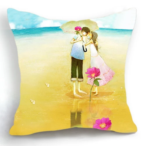 Романтическая пара Чехлы для подушек Подушки случае квадрат хлопок белье