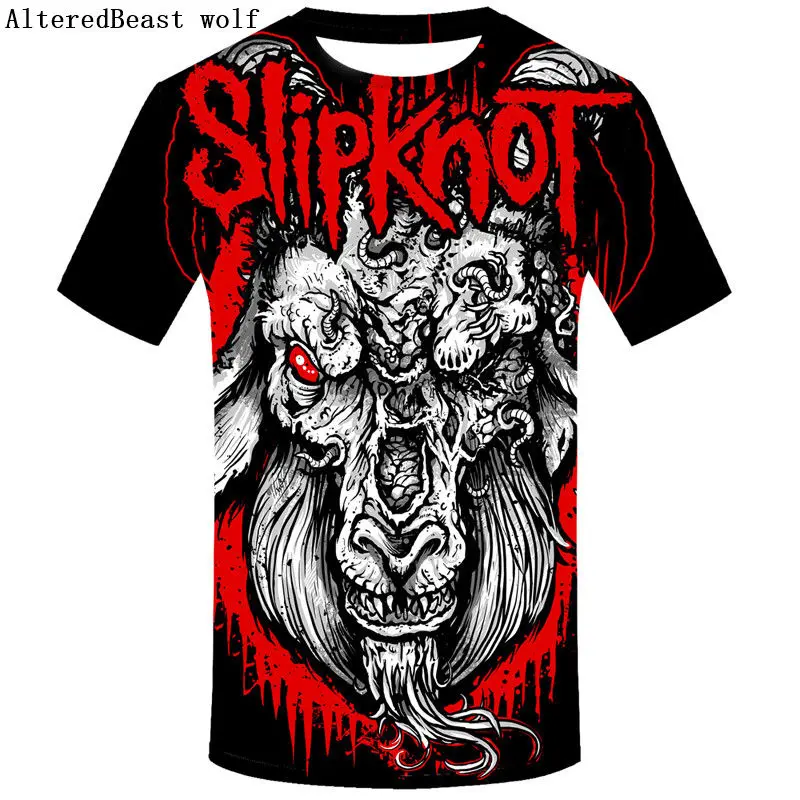 Брендовая Готическая футболка, футболка Slipknot, Панк футболки, рок футболка, принт, Мужская 3D футболка, короткий рукав, Мужская одежда, повседневная одежда