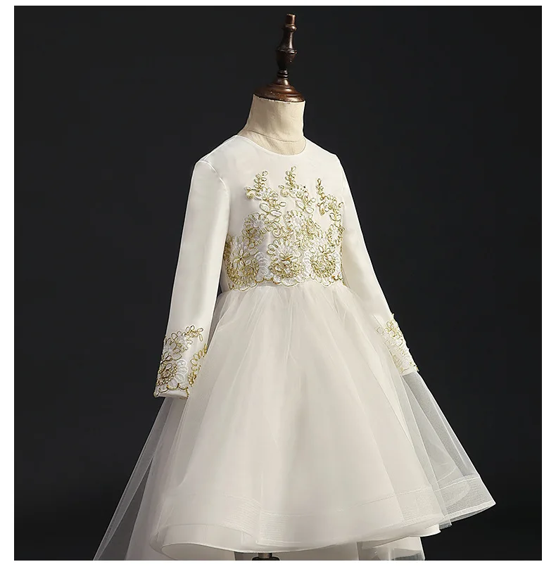 Маленькие Детские платья для первого причастия блестящее бальное платье пышное