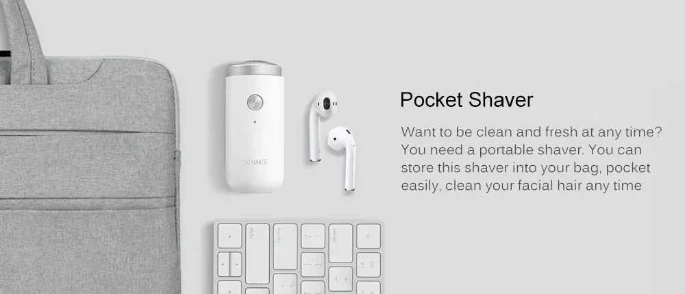 Xiaomi Mijia SO WHITE ED1 мини электробритва IPX5 водонепроницаемые портативные мужские бритвы для сухого влажного бритья Моющиеся