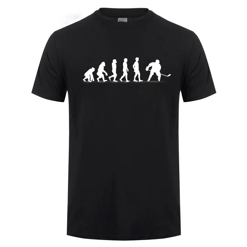 Футболка с коротким рукавом evolation Of Ice Hockeyer хлопковая для молодежи подарки на день
