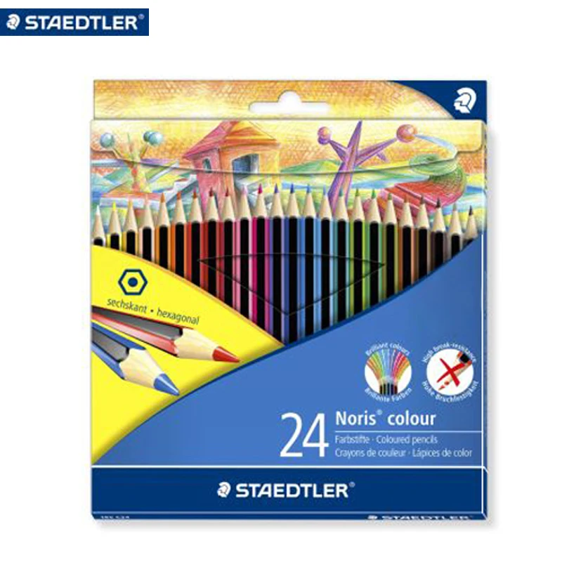 STAEDTLER 24 цвета s Noris цветной карандаш немецкая импортная шестиугольная зеленая