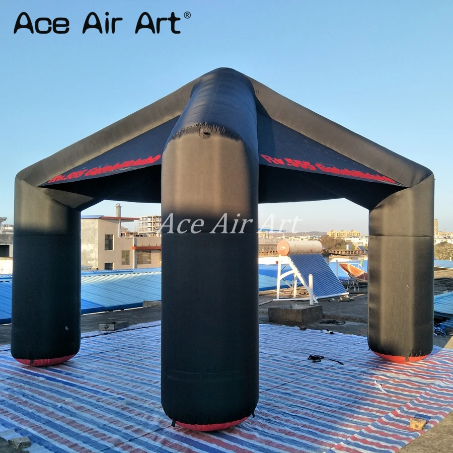 

Custom Cube Tent Black Arch Crisscross Structure Beautiful Black Event Cube Kiosk Tent Inflatables for Advertising