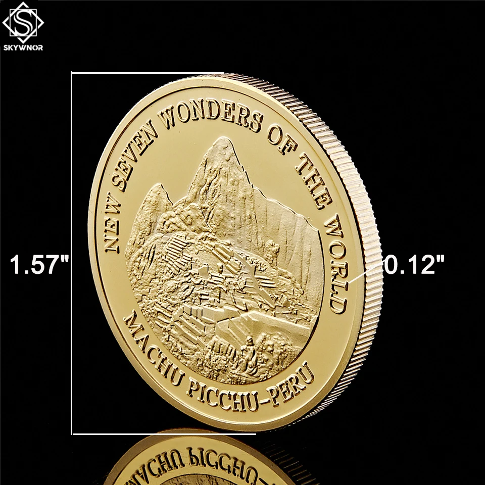 Коллекция позолоченных монет Семь чудес мира Перу Cuzco Machu Picchu 2007|Безвалютные