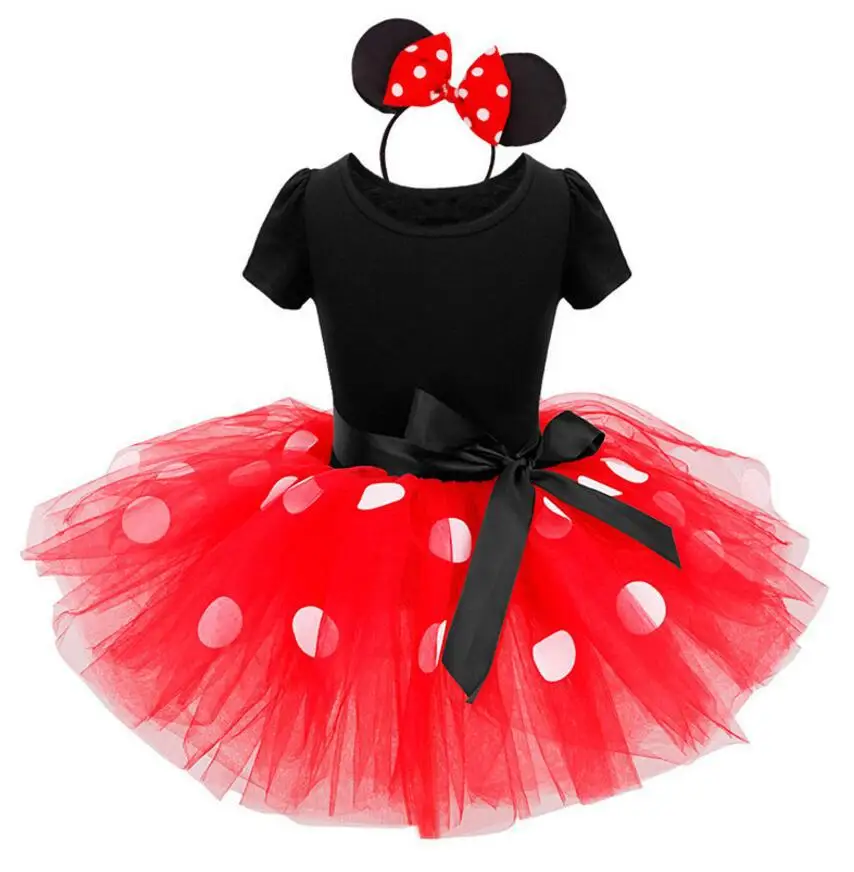 Disney children's dress Minnie big dot mesh Fashion cotton summer | Детская одежда и обувь