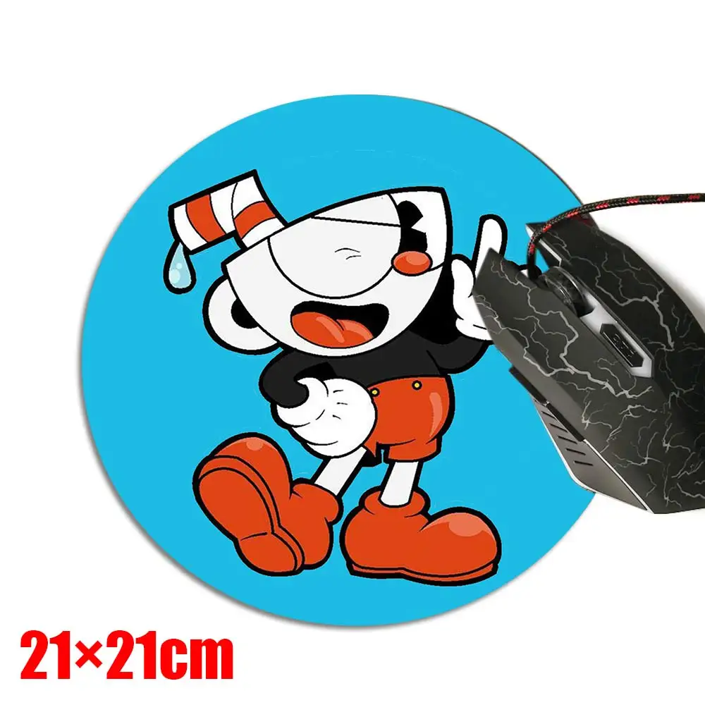 Игровой Cuphead Mugman износостойкий коврик для мыши настольная панель циркулярная
