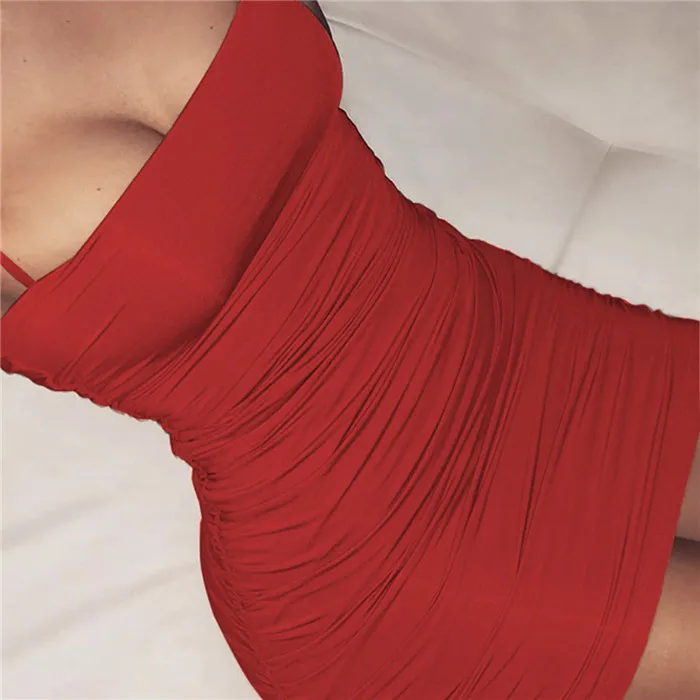 Женское облегающее платье на бретельках Клубное без рукавов с открытой спиной со