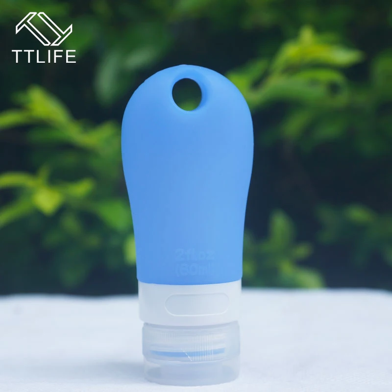Синий TTLIFE дорожные разделенные бутылки для лосьона, шампуня, ванны, портативные герметичные сжимаемые Косметические Силиконовые бутылки - Цвет: Синий