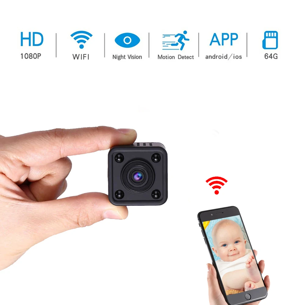 Wi Fi IP мини Камера Беспроводной 1080P HD инфракрасный микро ИК Ночное видение тела