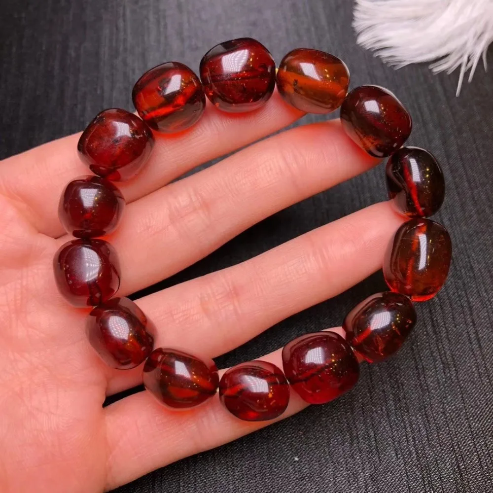 

Genuine Natural Amber Blood Red Gemstone 16x12mm Woman Man Healing Oval Beads Bracelet Drop Shipping Reiki Certificate AAAAA