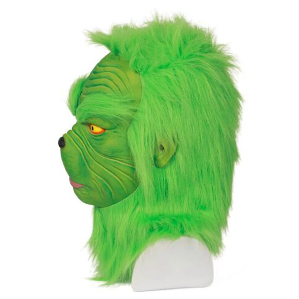 Как Grinch украла Рождество зеленая маска шлем фильм аксессуары для косплея