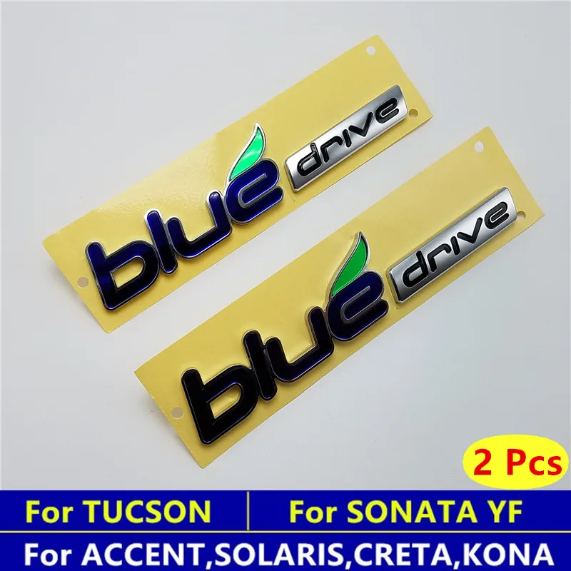 Для Sonata YF ACCENT SOLARIS TUCSON CRETA KONA Автомобильный задний багажник синий привод эмблема значок Гибридный крыло автомобиля Наклейка