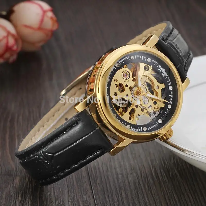 WRL8048M3G8 новейший победитель автоматический скелетоны для женщин золотого цвета с