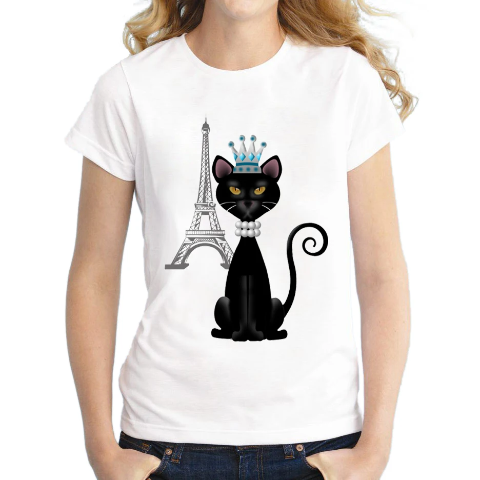 Новинка 2018 женская футболка с коротким рукавом Эйфелевой башней модная