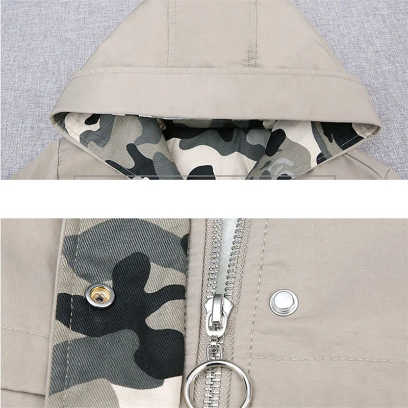 Женский свободный Тренч с капюшоном повседневная бархатная ветровка средней