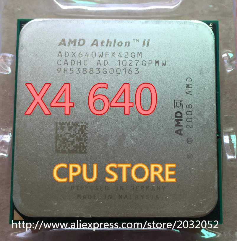 Процессор AMD Athlon II X4 640 3 ГГц AM3 938-pin Двухъядерный 2 м кэш 45 нм настольный процессор(рабочий