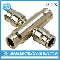 0132 haigint high pressure 15pcs brass with nicked plated body cross connector