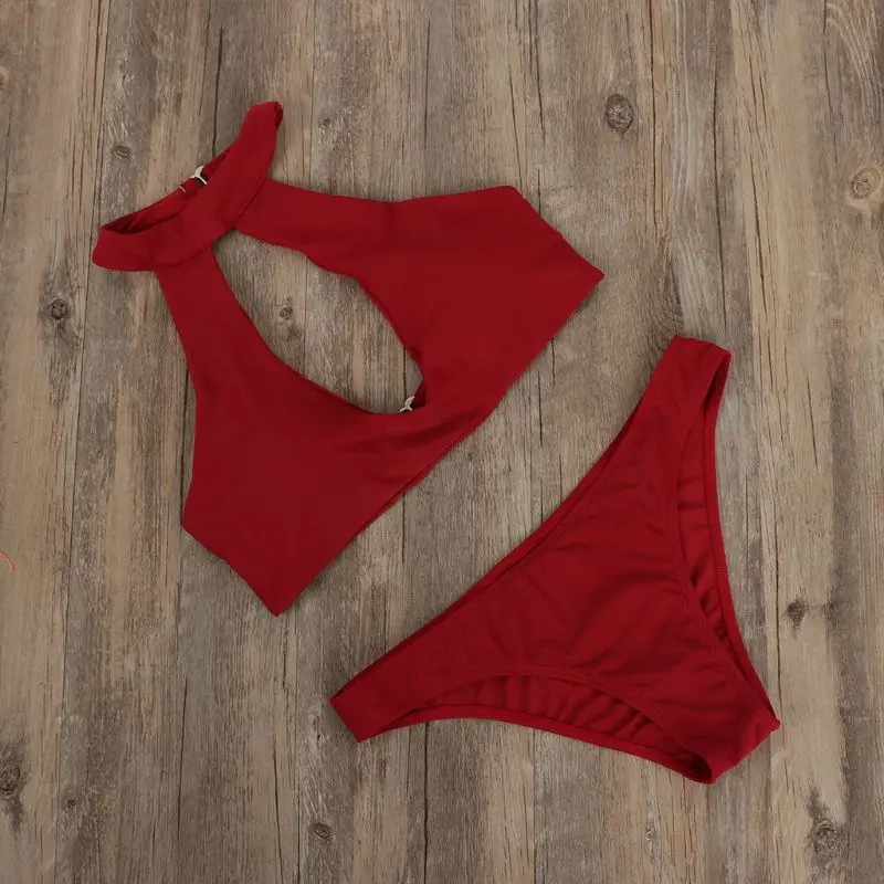 Для женщин Большие размеры пикантные из двух частей комплект бикини с лямкой