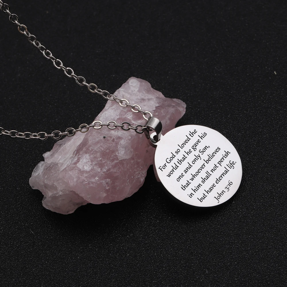 Круглое ожерелье с подвеской в виде зеркала религиозное из нержавеющей стали