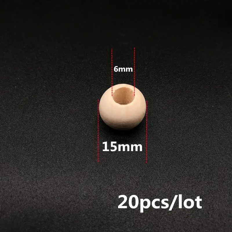 15mm 20pcs 15/20/25/30 мм с большими отверстиями, кулоны А-круг из деревянных бусин Ручной работы Бусины для самостоятельного изготовления украшений Простые Ювелирные Аксессуары для браслета Цепочки и ожерелья; модная обувь для отдыха; подарок - Цвет: 15mm 20pcs