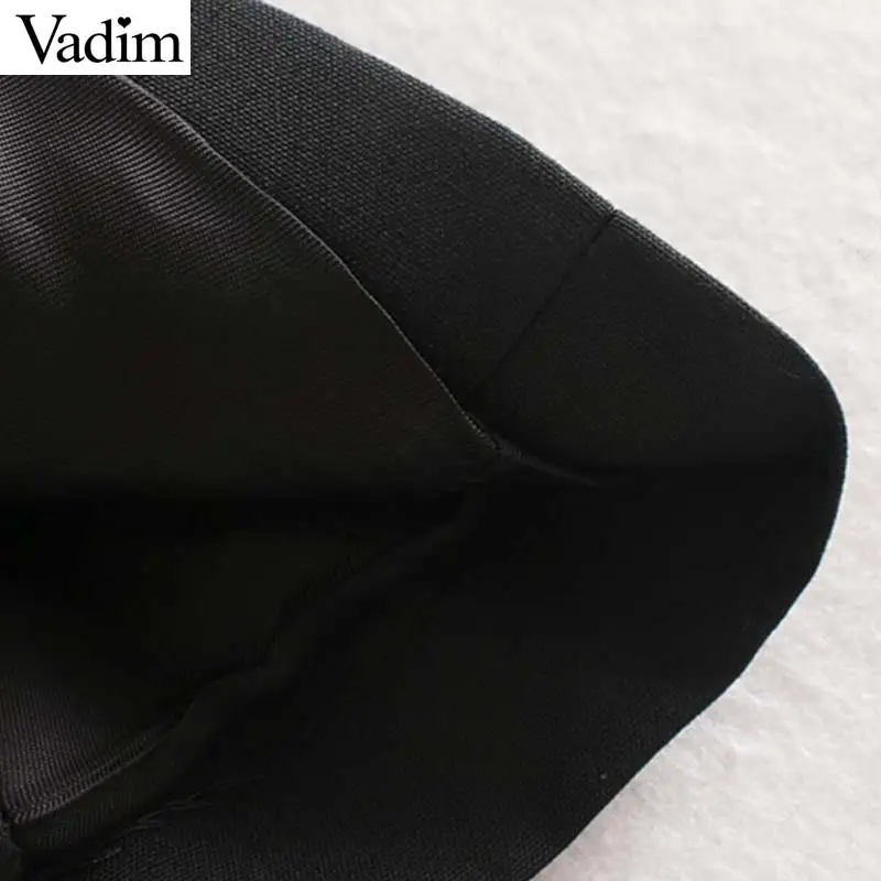 Женское элегантное платье vadim офисная одежда черное мини-платье с поясом
