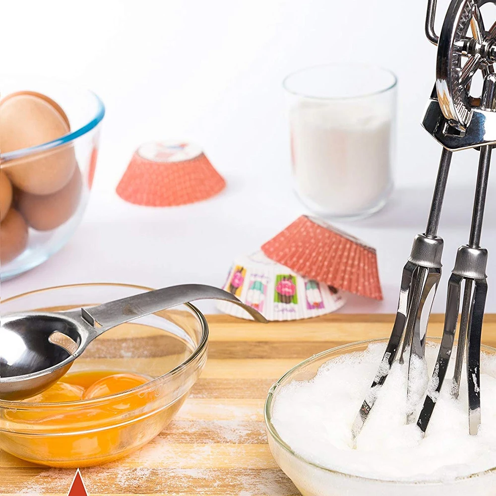 Нержавеющая Поворотный ручной венчик для яиц смеситель яйцо колотушки Self