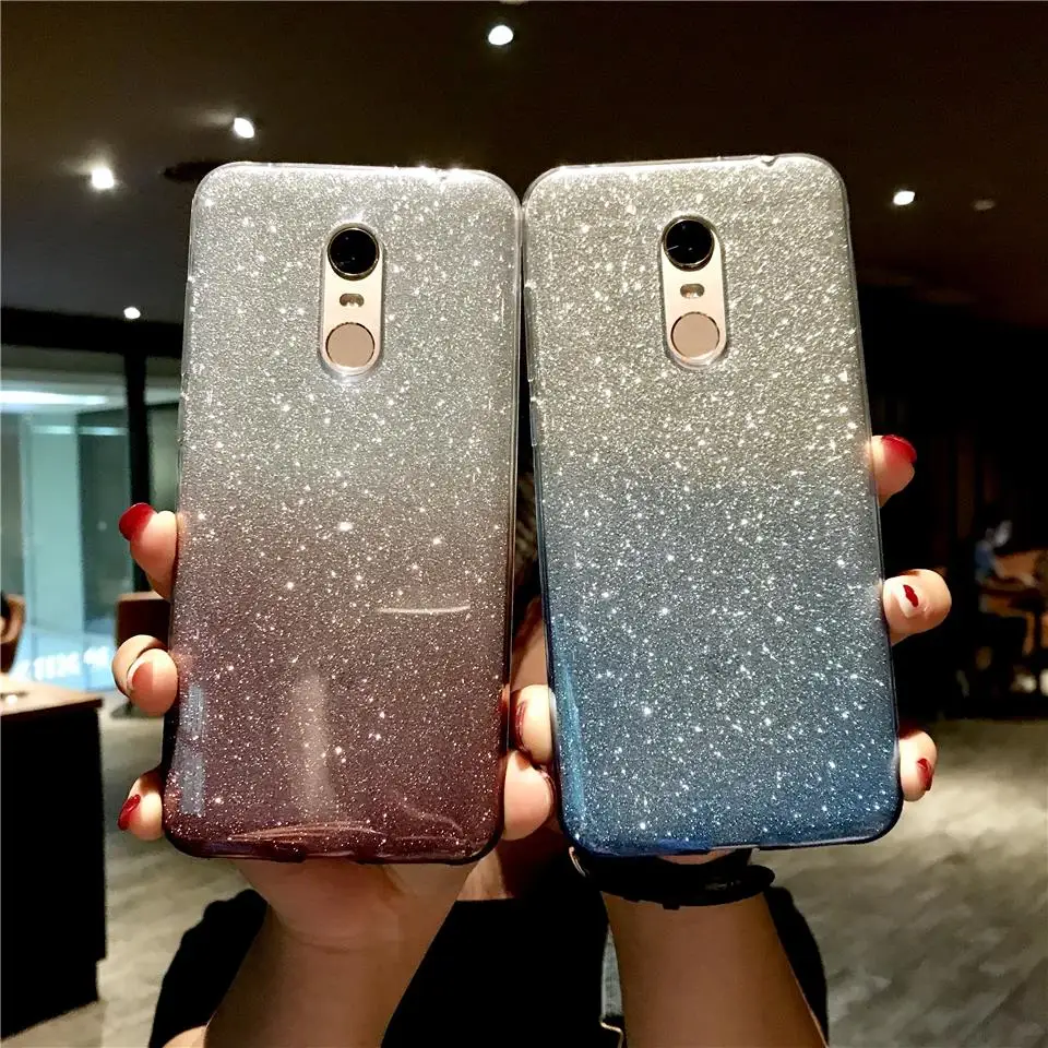 Glitter Rainbow TPU Silicone Case For XiaoMi RedMi 5 Plus 6 Pro 6A 5A 4A 3S Note 3 4 4X iphone XS MAX XR X SE 6s 7 8 Cover |