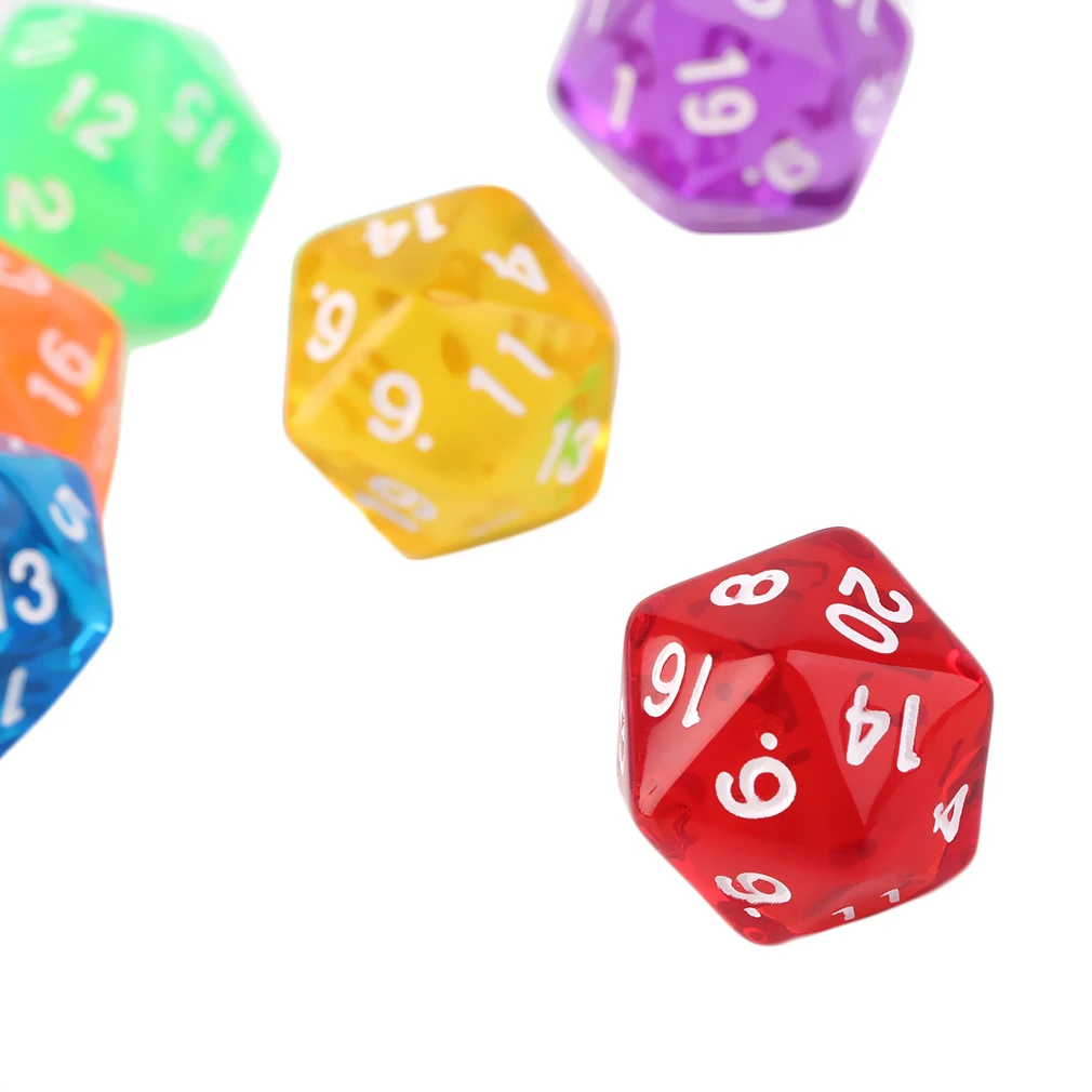 6 шт./компл. многосторонние игры D20 в кубики разные цвета|Кубики| |