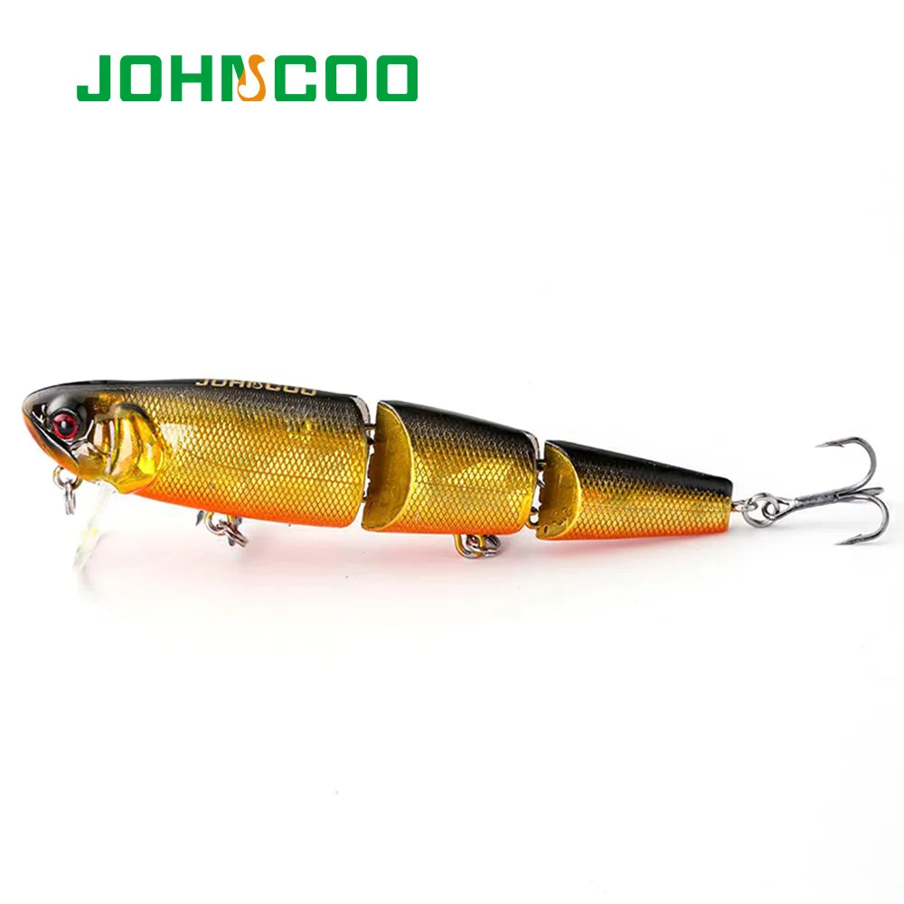 JOHNCOO Topwater Wobbler Bait and Swimming Bait Fishing Lure 98mm/11.5g 3 Segment Minnow Lure for Bass Pike