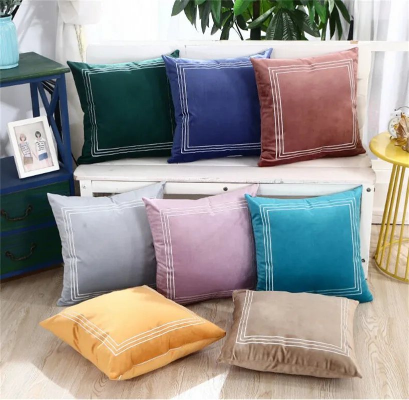 

Hap-deer Solid Luxury Velvet Cushion Cover Customize Decorative Throw Pillow Covers Club Company Christmas Gift funda cojin