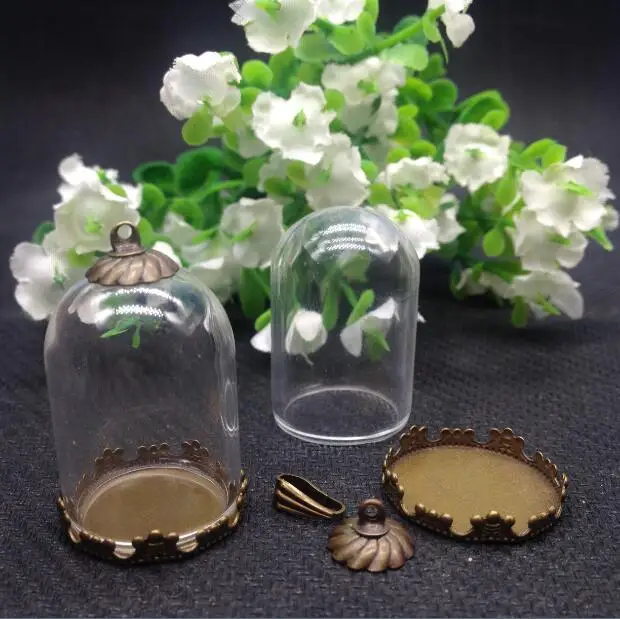 5 компл./лот трубка в европейском стиле 30*20 мм стеклянный шар античный бронзовый