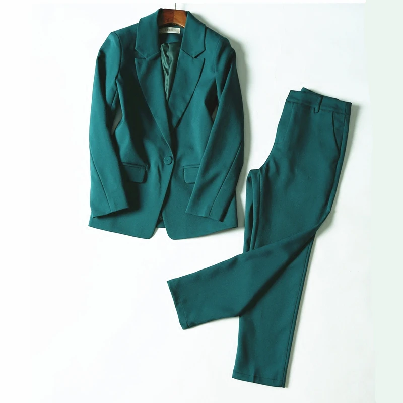 

Spring and autumn business casual commuter women's fashion slim slimming single buckle temperament small suit jacket nine pants