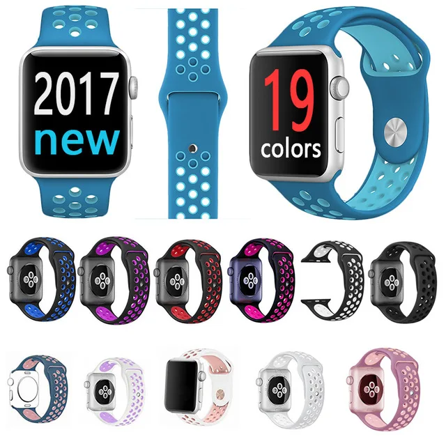 BUMVOR силиконовый ремешок для наручных часов Apple Watch версии 40/44/42/38 мм iwatch Nike мл
